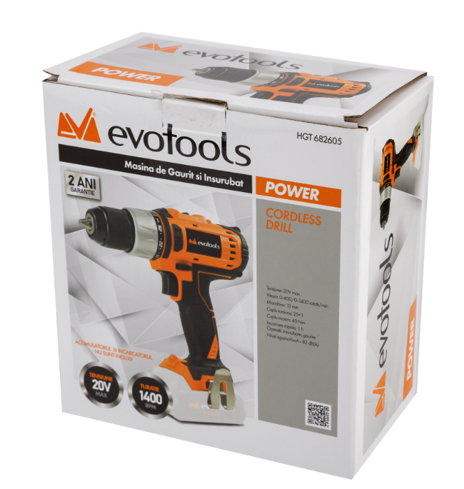Masina de Gaurit si Insurubat fara Acumulator si Incarcator MAX 20V POWER Evotools