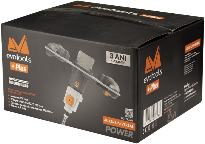 Mixer Universal Brushless fara Acumulator si Incarcator MAX 20V POWER Evotools Plus