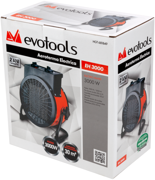 Aeroterma Electrica cu Rezistenta Ceramica EvoTools