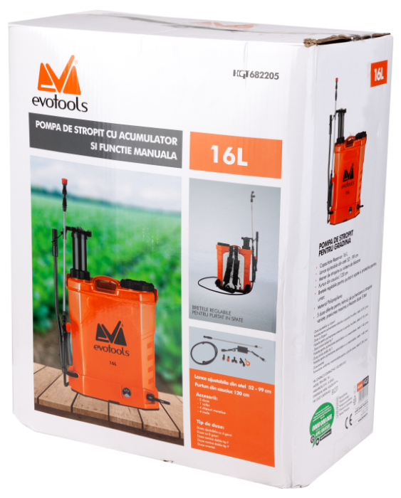 Pompa de Stropit cu Acumulator si Functie Manuala PP Evotools
