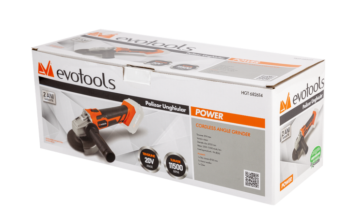 Polizor Unghiular fara Acumulator si Incarcator MAX 20V POWER Evotools
