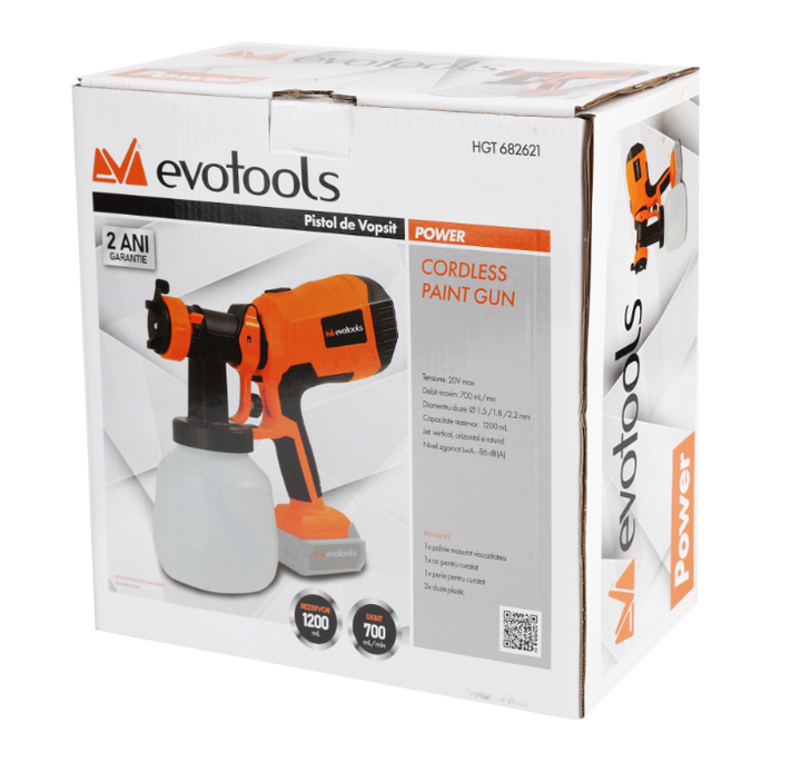 Pistol de Vopsit fara Acumulator si Incarcator MAX 20V POWER Evotools
