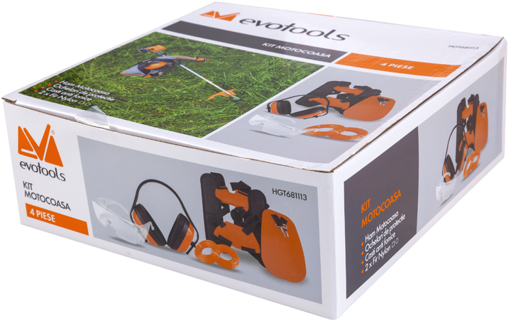 Kit Motocoasa 2 / Ochelari, Casti de Protectie, 2 Role Fir Nylon, Ham Motocoasa cu Protectie D