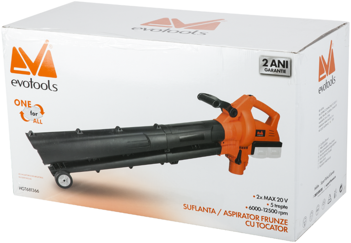 Suflanta / Aspirator Frunze cu Tocator  fara Acumulator si Incarcator LB 2x MAX 20V ONE EPTO