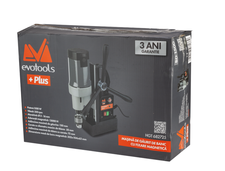 Masina de Gaurit de Banc cu Fixare Magnetica BD 1500 Evotools PLUS