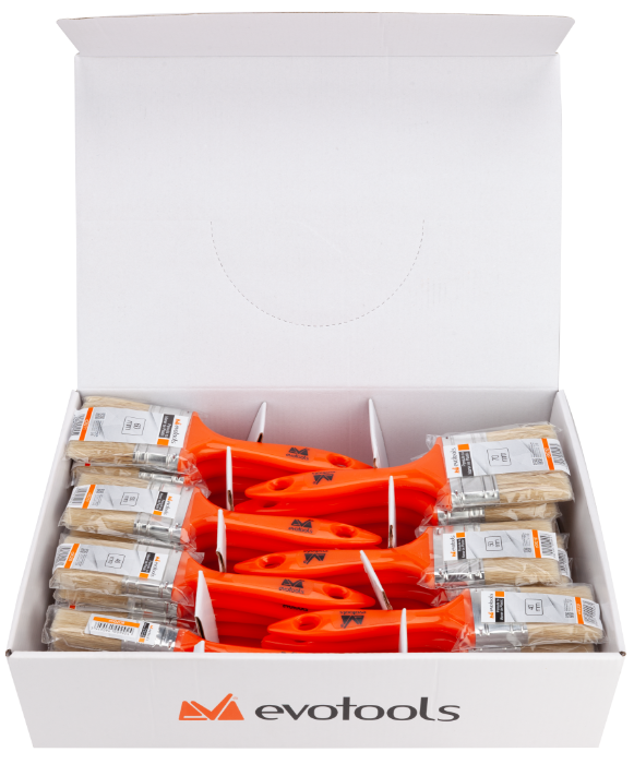 Cutie Pensule Maner din Plastic Orange 35 Pcs