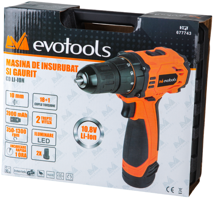 Masina de Gaurit si Insurubat cu Acumulator CD 10.8 V Li-Ion 2 Ah EPTO