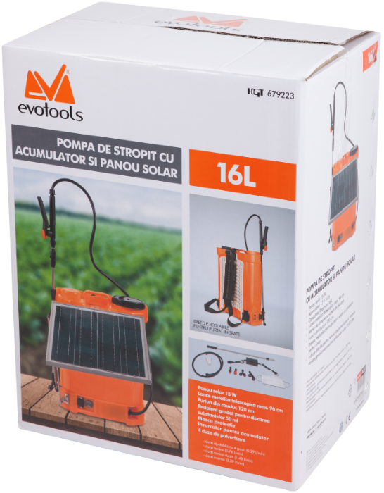 Pompa de Stropit cu Acumulator si Panou Solar PP Evotools